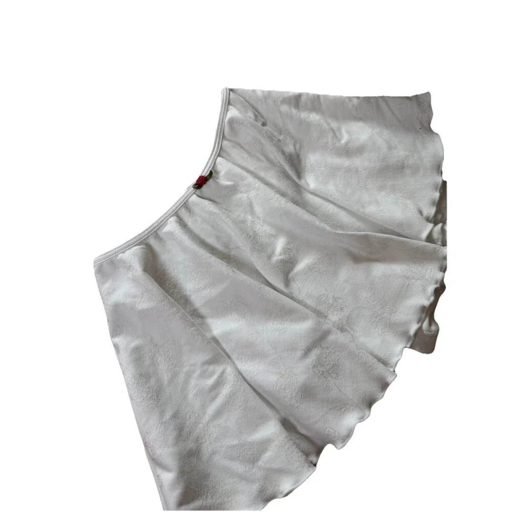 Frankies Bikinis Active XS White Floral Jacquard Swim‎ Cover Up Mini Skirt